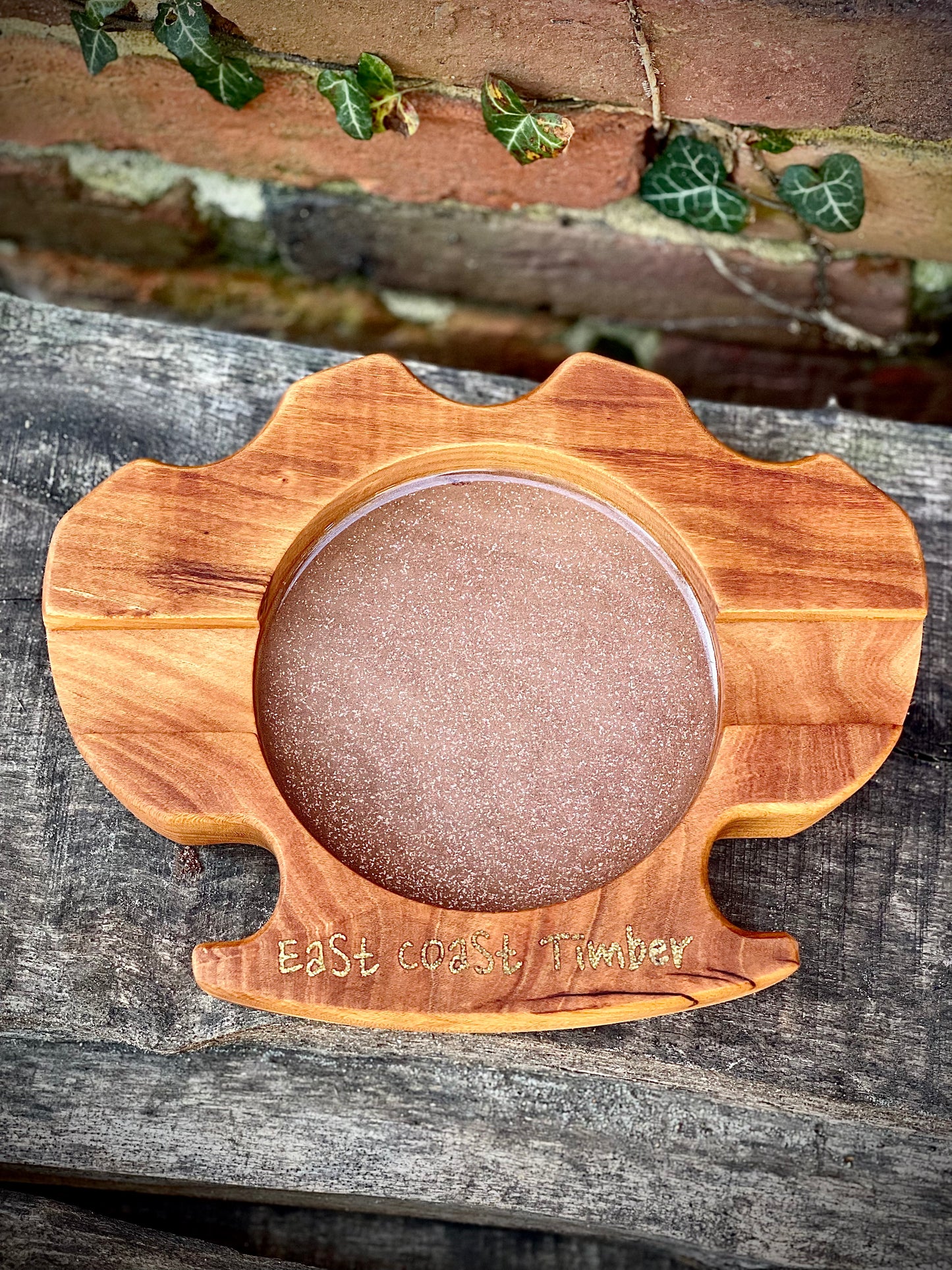 Cigar tray - cherry knuckle - copper / gold flake