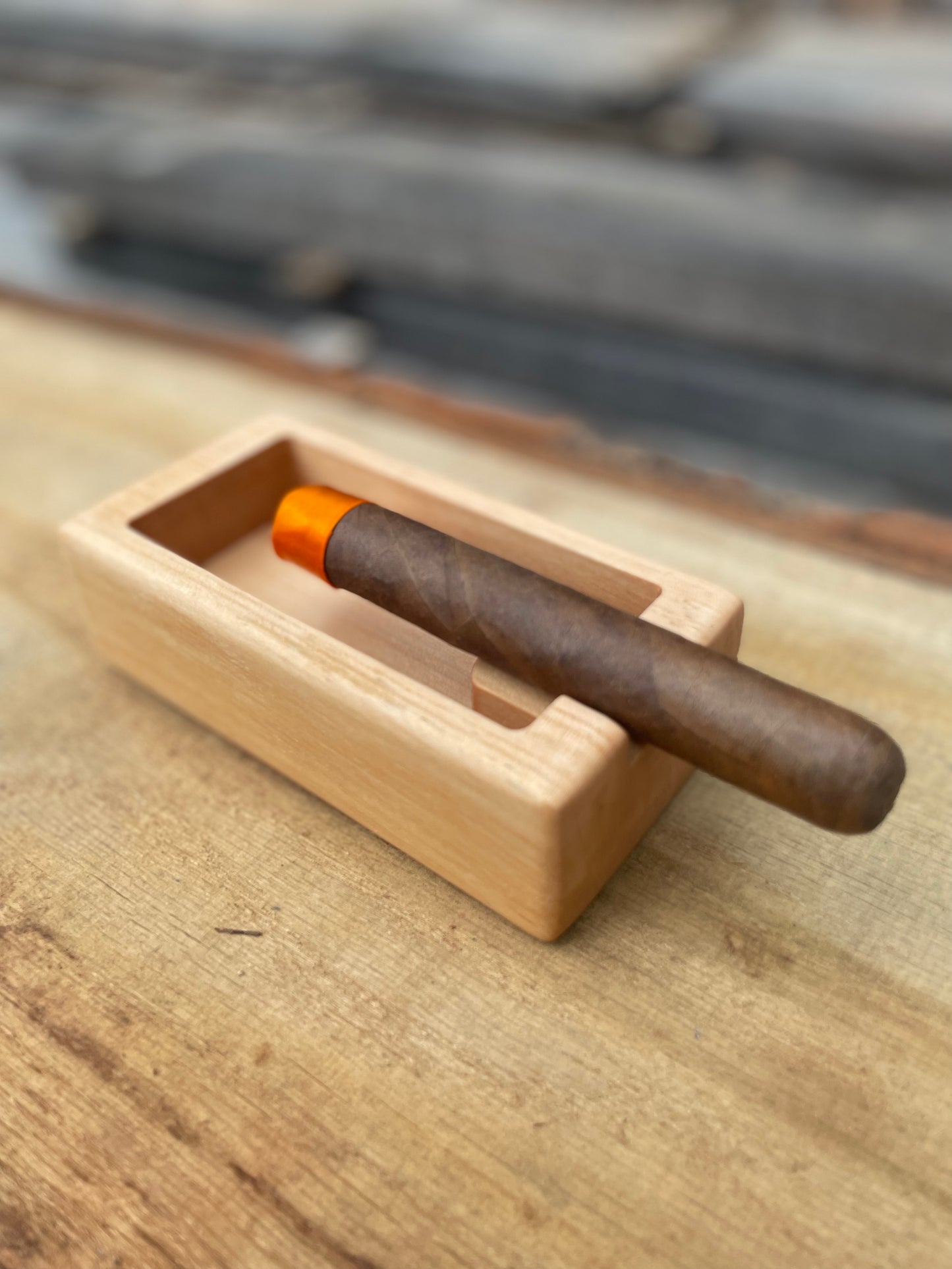Cigar tray - beech - single