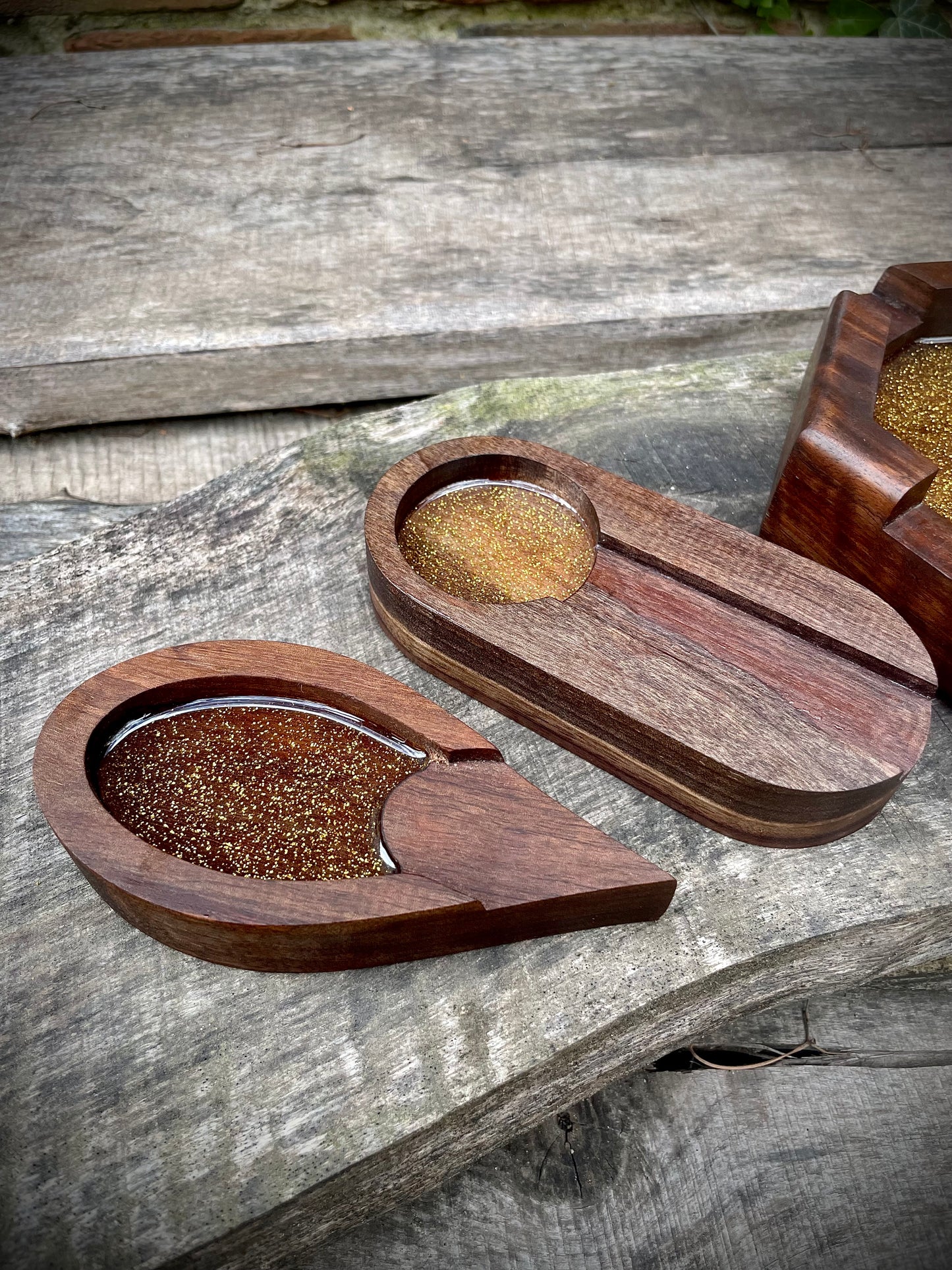 Cigar tray - Teardrop single - black walnut