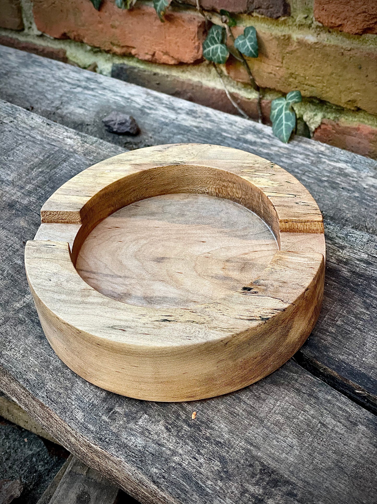 Cigar tray - spalted beech - round