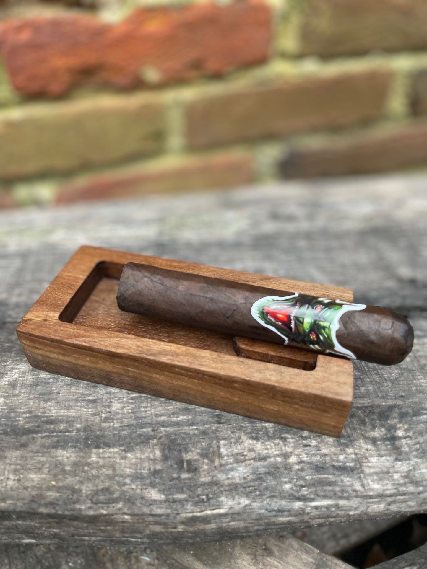 Cigar tray - rectangle single - black walnut