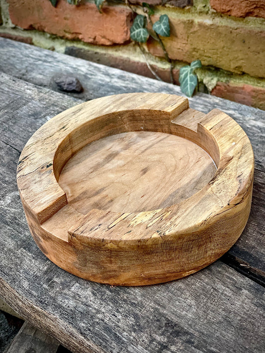 Cigar tray - spalted beech - round